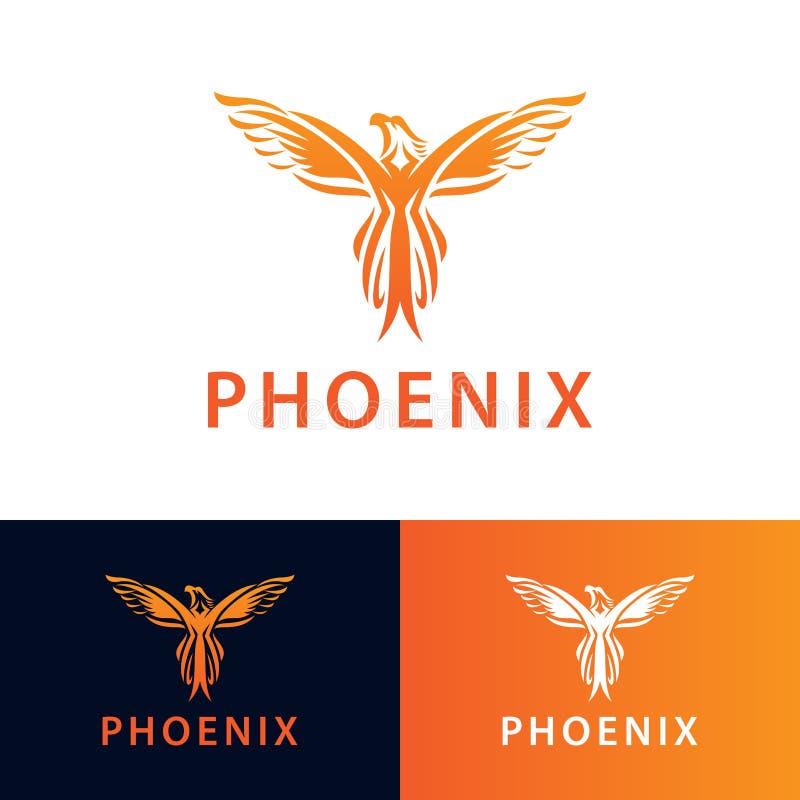 Elegant Modern Flying Vertical Phoenix Design Concept Logo for Your ...