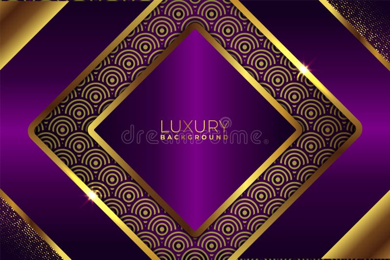 Elegant Modern Luxury Purple and Glow Golden Royal Background Stock Vector  - Illustration of classic, background: 220537857