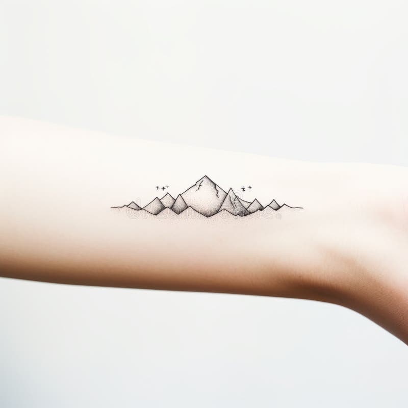 Mountain Forest Temporary Tattoo / Mountain Trees Tattoo / River Tattoo -  Etsy Israel