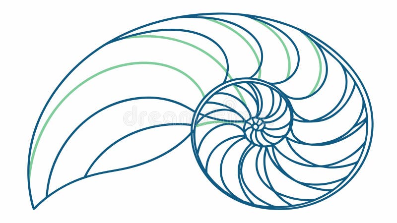 Elegant Nautilus Shell Fibonacci Spiral Vector, vector design Generative AI stock illustration