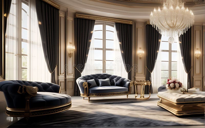 Elegant Opulence HighEnd Room Interior in Elite Class Ambiance Stock