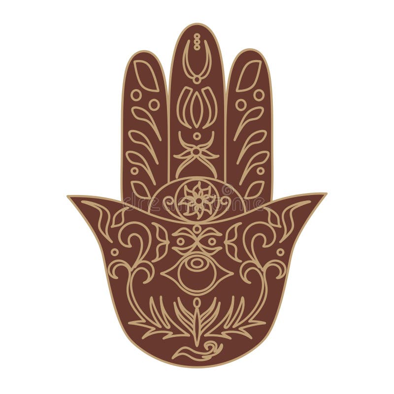 Elegant Ornate Hand Drawn Hamsa. Hand of Fatima Stock Vector ...