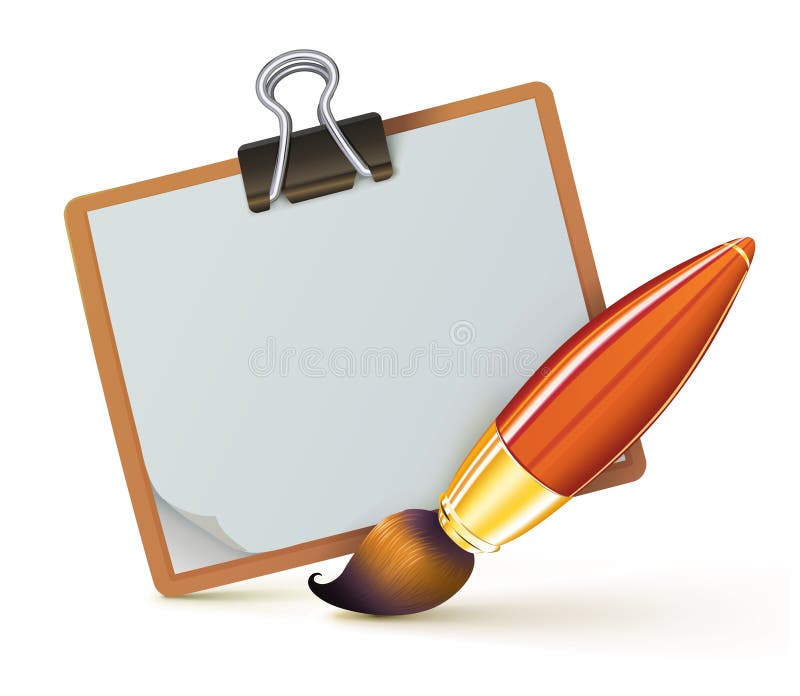 Elegant paint brush stock illustration