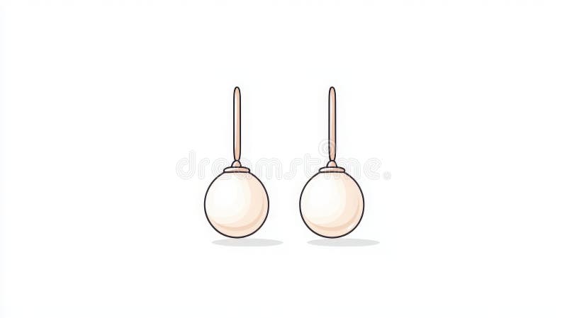A Elegant Pearl Drop Earrings stock illustration