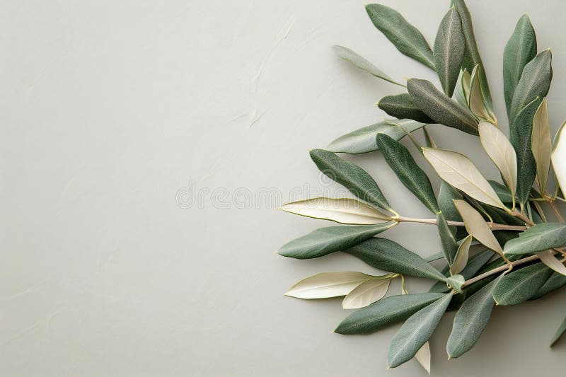 Hojas de olivo frescas