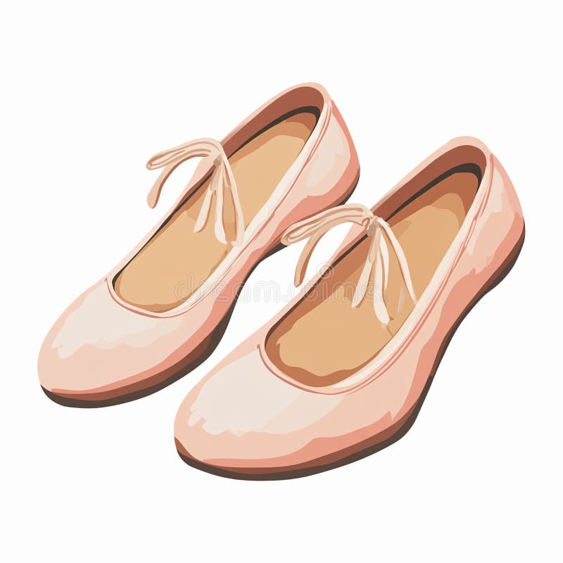 Elegant Pink Ballet Flats with Bow Detail on Transparent Background for Fashion and Design royalty free illustration