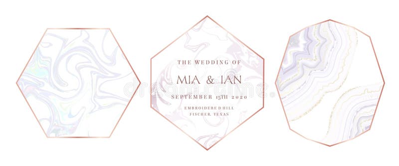 Elegant pink golden marble simple vector frames vector illustration