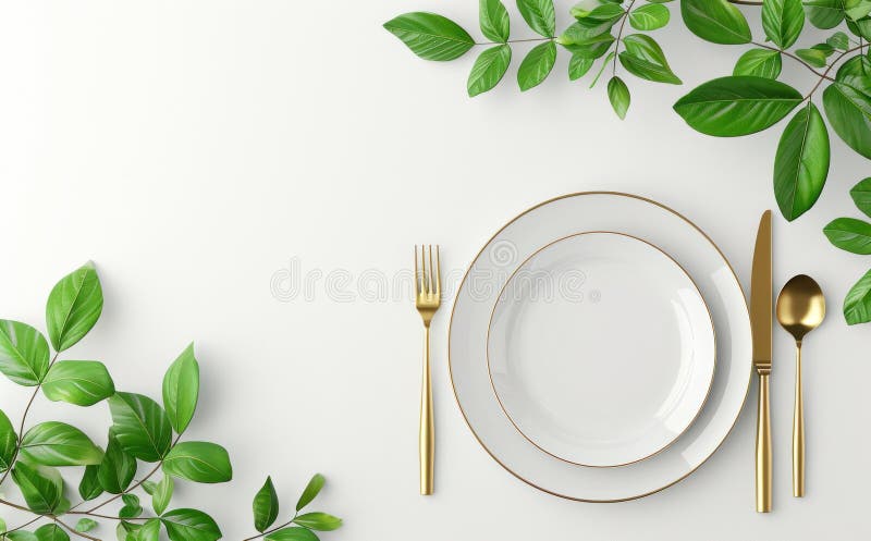 Elegant plate with place setting royalty free stock image