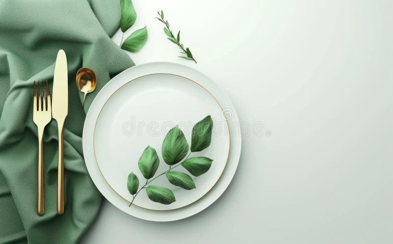 Elegant plate with place setting stock photos