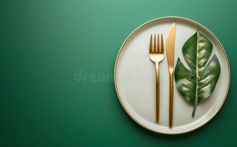 Elegant plate with place setting stock photo