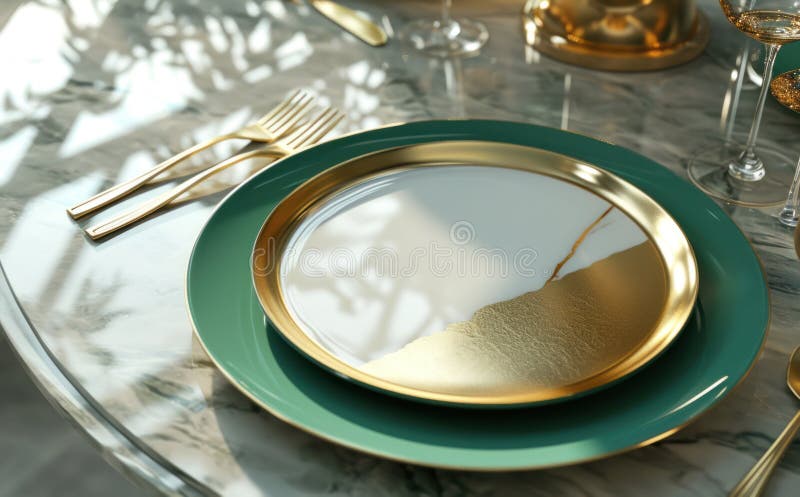 Elegant plate with place setting royalty free stock image