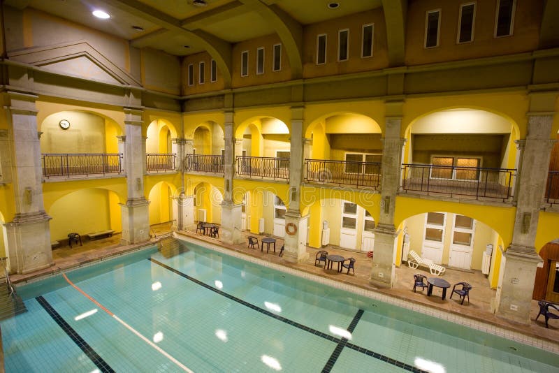 Public baths, night stock image. Image of relaxation, poolside 4273733