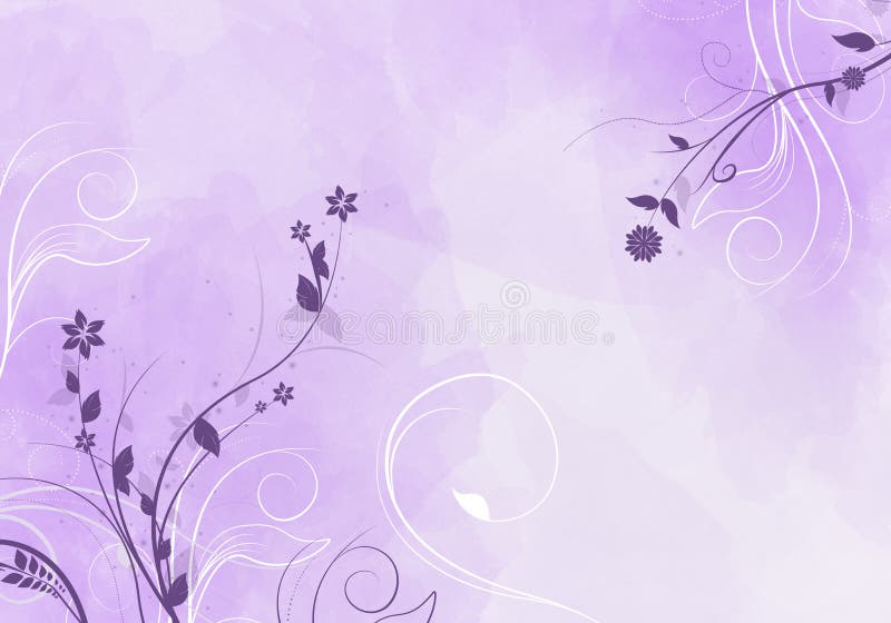 Elegant Purple and White Background with Swirls and Little Leaves and Space  for Your Text. Spring Illustration Stock Illustration - Illustration of  fantasy, graphic: 213490322