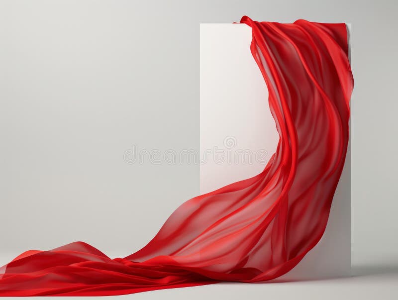 Elegant Red Fabric Flow stock photos