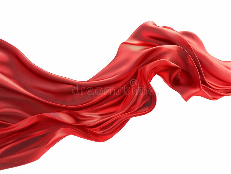 Elegant Red Silk Fabric Wave stock photo