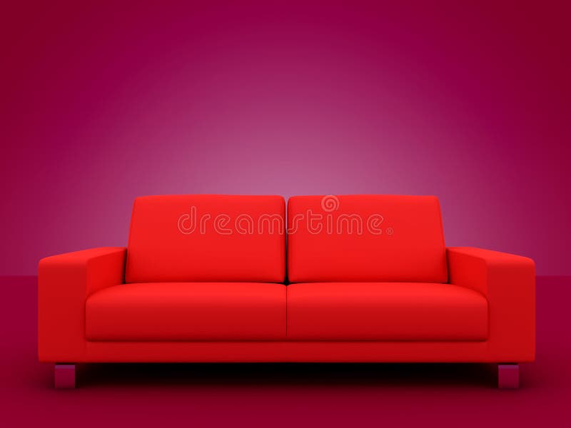 Elegant red sofa chair stock illustration. Illustration of rest 2289451