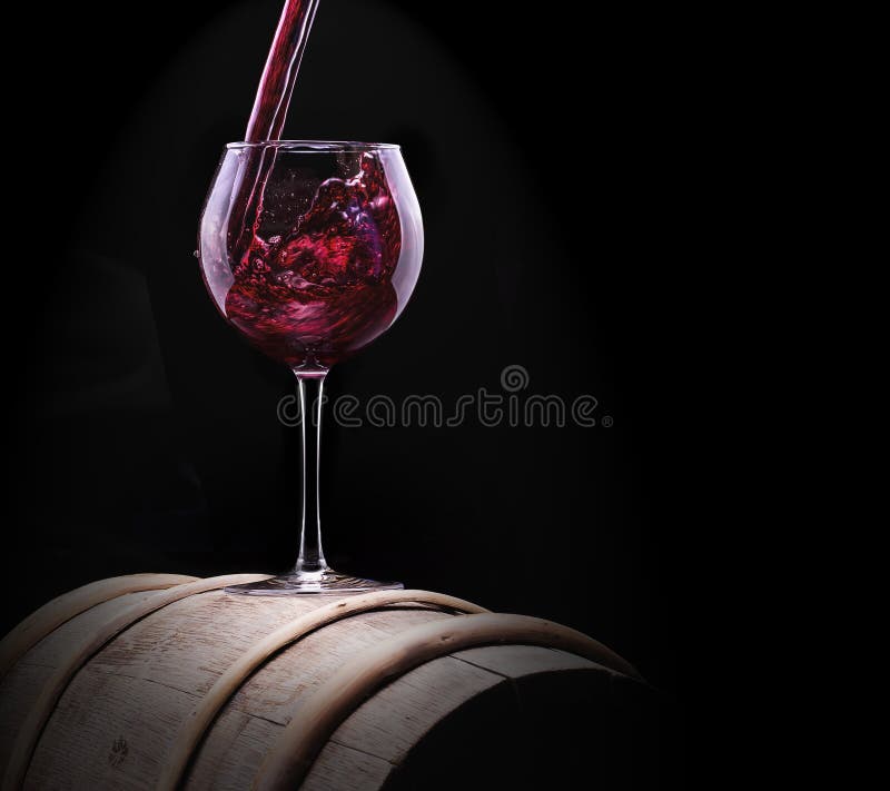 Elegant Red Wine Glass in Black Background Stock Image Image of drink