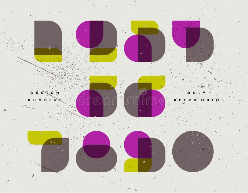 Elegant only retro chic font of numbers in neoclassical didot or didone style. Modern numeral symbols in multiply blend mode stock illustration Elegant only retro chic font of numbers in neoclassical didot or didone style. Modern numeral symbols in multiply blend mode stock illustration