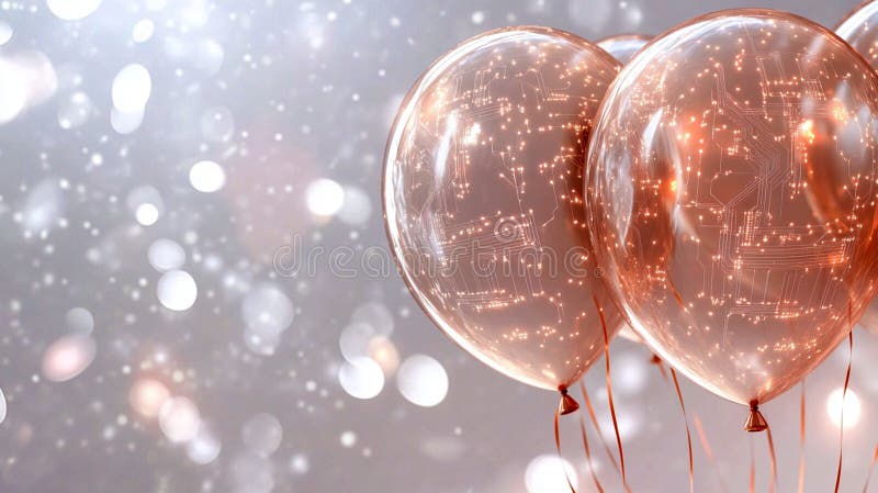 Elegant Rose Gold Balloons Circuons Board Design Festival Party Decorazioni brillanti dell'immagine in stile moderno illustrazione vettoriale