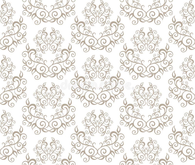 Elegant Seamless Pattern of Floral Vintage CLassic Vines