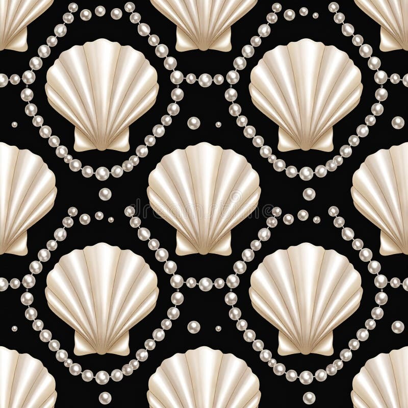 Offen オッフェン　scallop pearls pattern scallop pearls pattern / BLACK | Offen