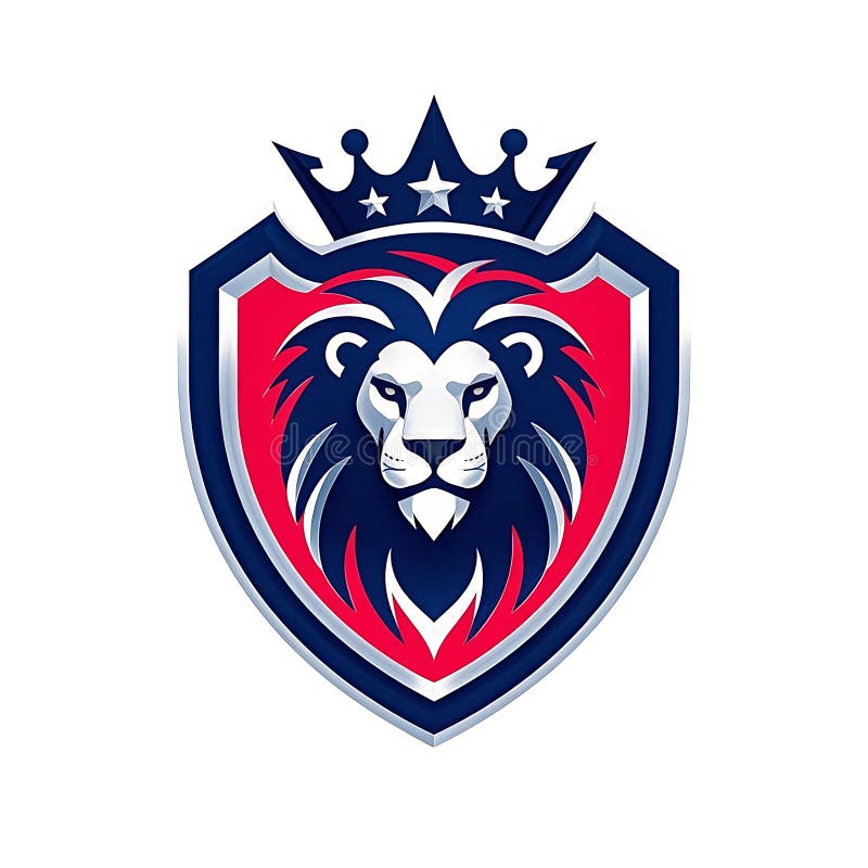 Elegant Shield Logo with Lion and Crown royalty free stock photos