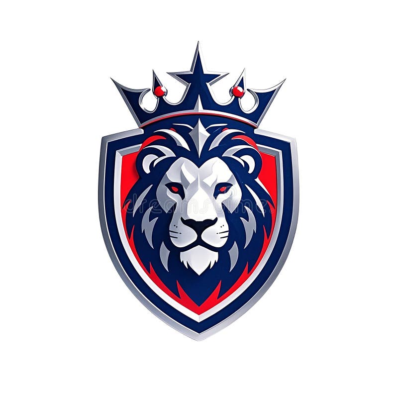 Elegant Shield Logo with Lion and Crown royalty free stock photography