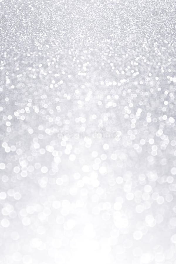 Elegant Silver and White Bokeh Sparkle Confetti Background
