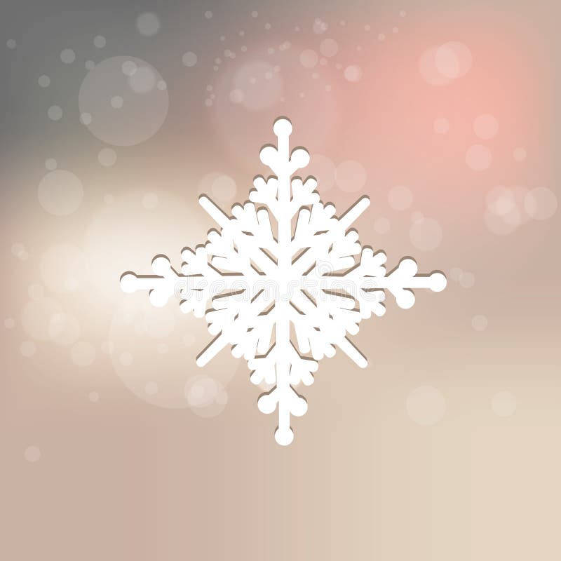 Elegant snowflake on abstract background vector illustration
