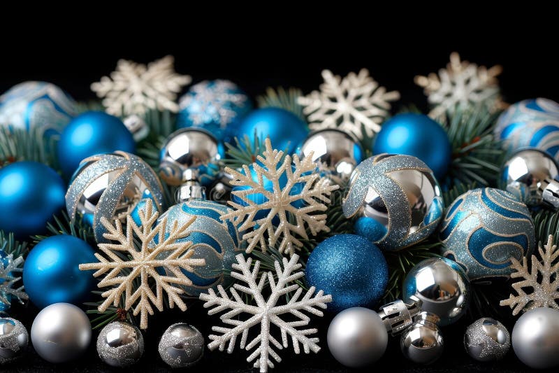 Elegant snowflake against a blue backdrop with christmas cheer and bokeh effects royalty free illustration