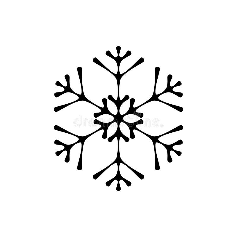 Elegant snowflake vector icon isolated on white vector illustration