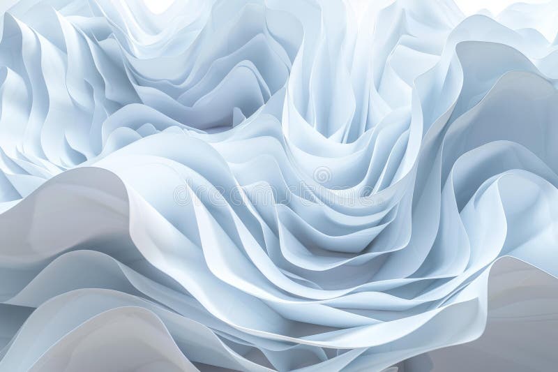 Elegant soft blue and white abstract waves creating a peaceful backdrop stock illustration