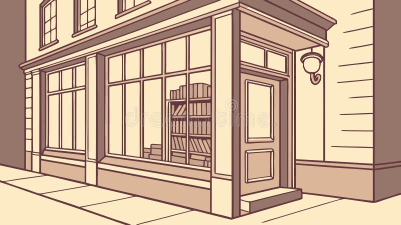 Elegant Storefront with Large Windows: Urban Retail Space, Modern Commerce, vector design Generative AI royalty free illustration