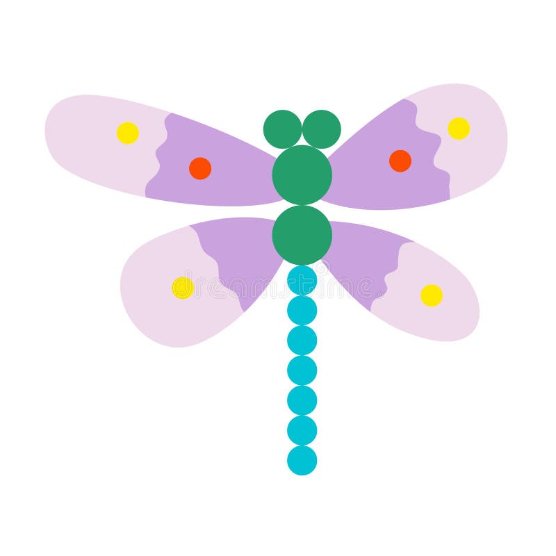 Elegant stylized dragonfly flower royalty free illustration