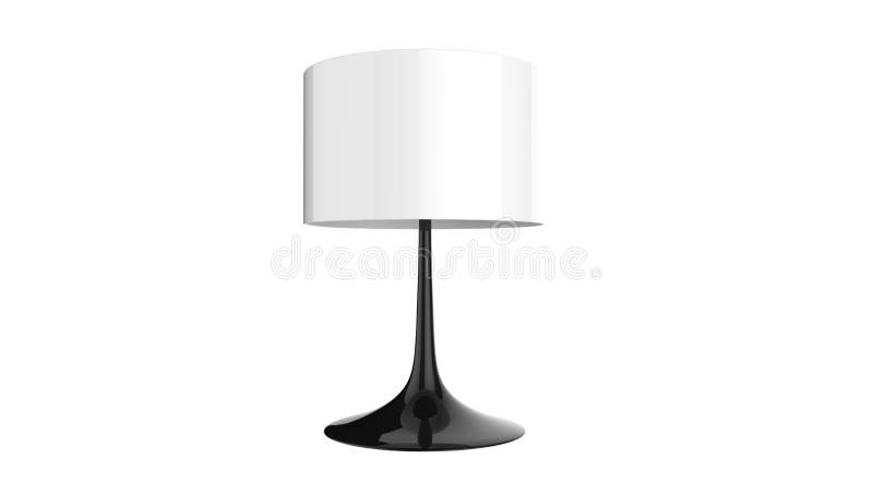 Elegant table lamp 3d rendering isolated on white background stock illustration