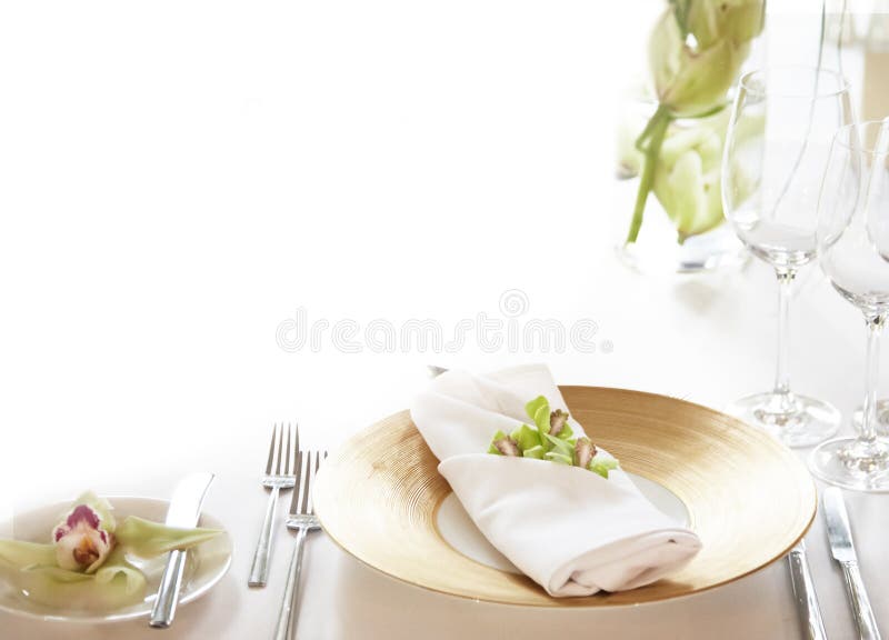 Elegant table setting background, copy space for text