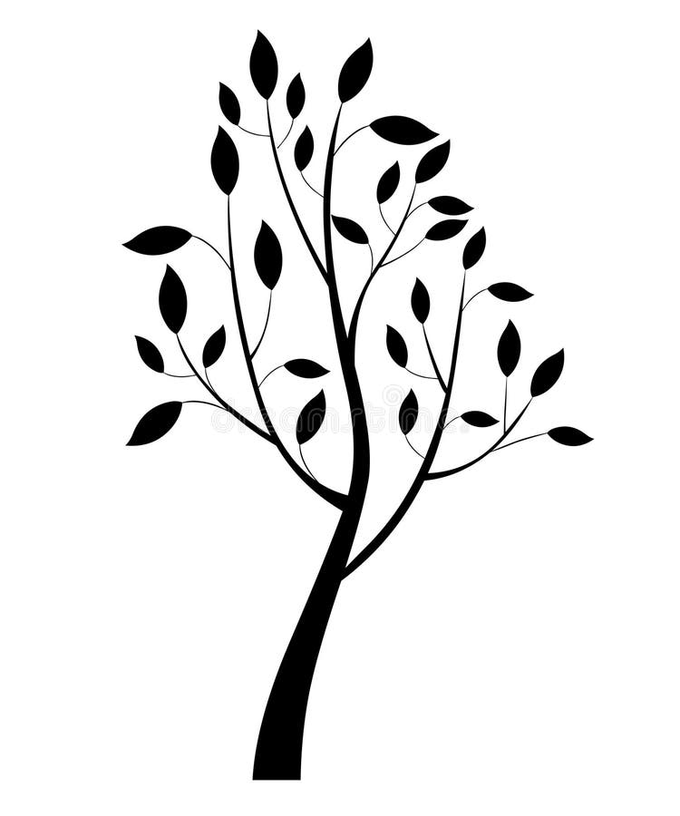 Elegant tree silhouette.Tree pattern vector pant