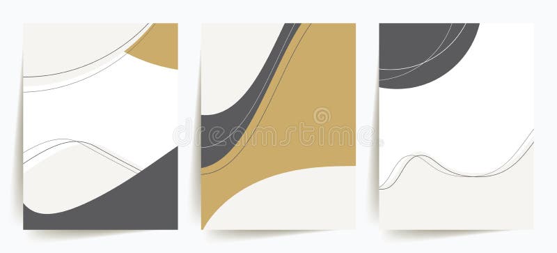 Elegant, trendy abstract shapes backgrounds. Minimal cover design templates. Set of 3 minimalist, abstract designs.