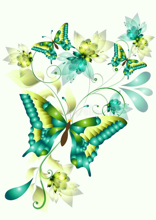 Elegant vector design with butterflies