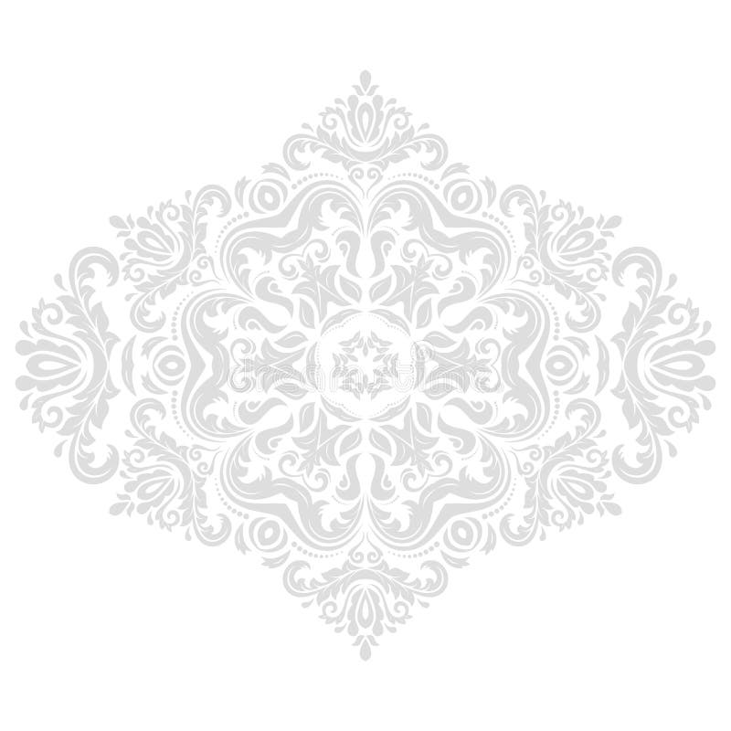 Elegant vektorprydnad i klassisk stil Abstrakt traditionell modell med orientaliska beståndsdelar Klassisk ljus silvertappningmodell