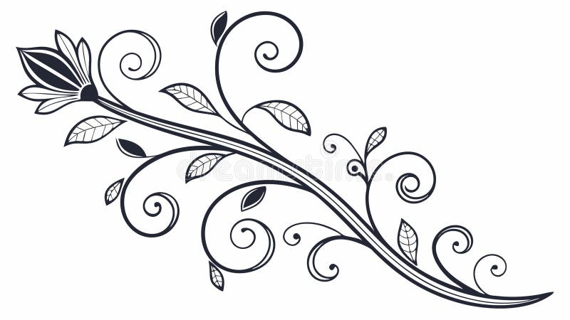 Elegant Vine with Berries, Decorative Botanical Element, vector design Generative AI royalty free illustration