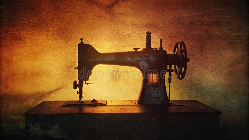 Elegant Vintage Sewing Machine Silhouette A Retro Illustration for Sewing Enthusiasts and Craft Lovers vector illustration