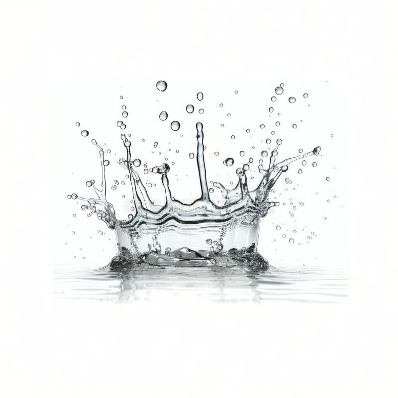 Elegant water splash with transparent droplets royalty free stock images
