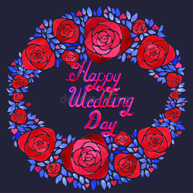 Elegant watercolor floral composition with blue and red flowers. It will be great for a lovely invitation, greeting card vector illustration Elegant watercolor floral composition with blue and red flowers. It will be great for a lovely invitation, greeting card vector illustration