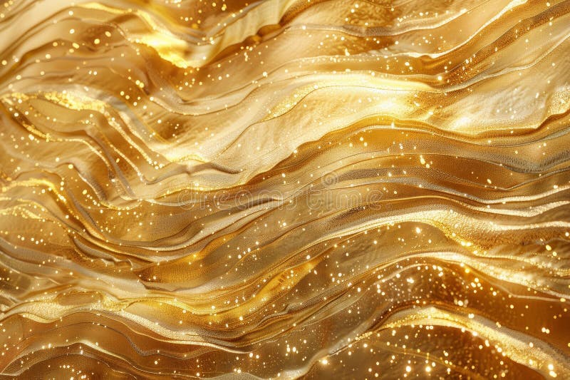 Textură elegantă de aur ondulat cu particule spumante perfecte pentru medii de design de lux stock illustration