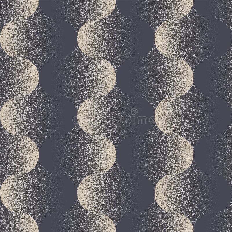 Elegant Wavy Seamless Pattern Trendy Dot Work Dynamic Abstract Vector Background royalty free illustration
