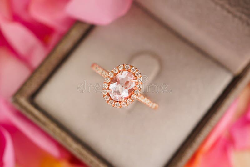 Elegant wedding diamond ring in jewelry box