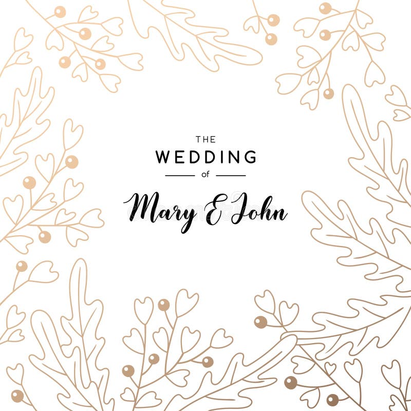 Elegant Wedding Invitation Background with Place for Text. Card Design with  Floral Pattern Stock Vector - Illustration of graphic, decoration: 125811233