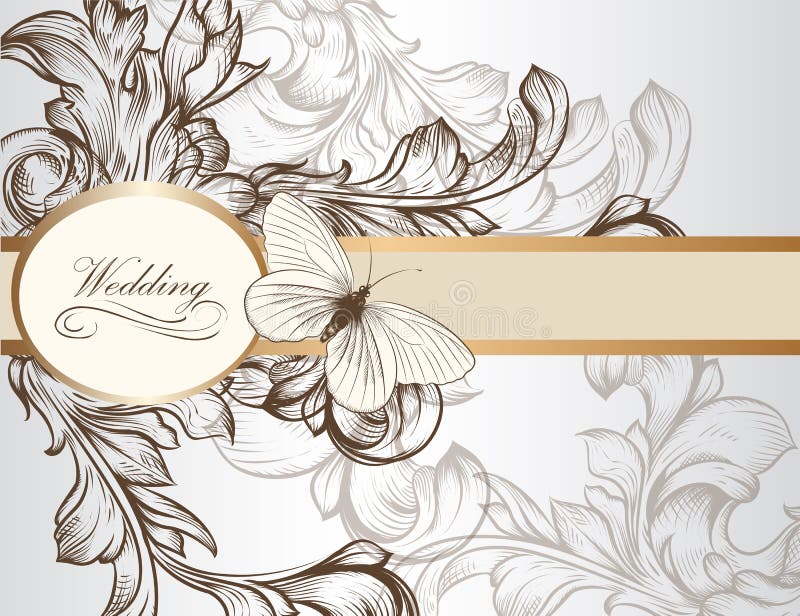 Elegant wedding invitation card for design