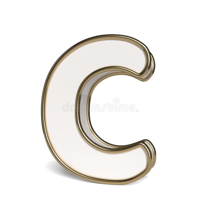 Elegant White Alphabet. Letter C Stock Illustration - Illustration of ...